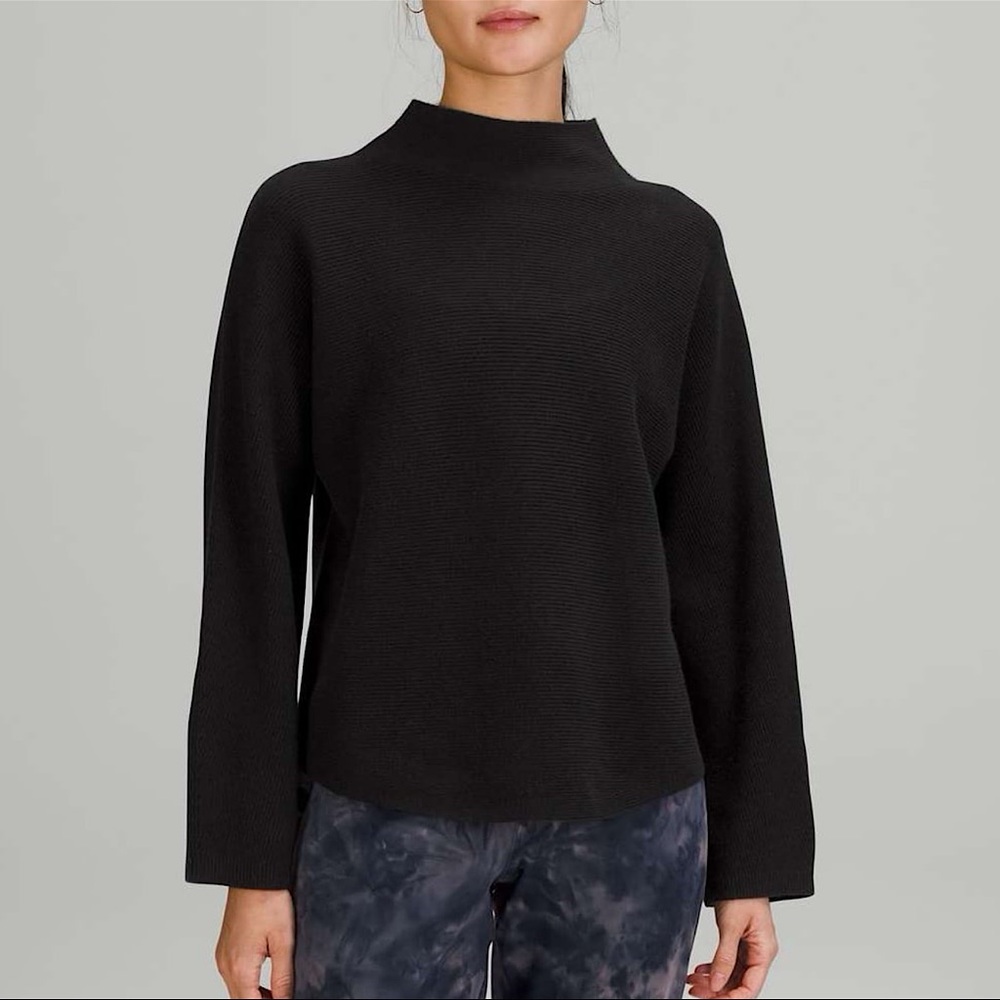 Lululemon Boxy Cotton-Blend Sweater - Black (Size XS/Small)